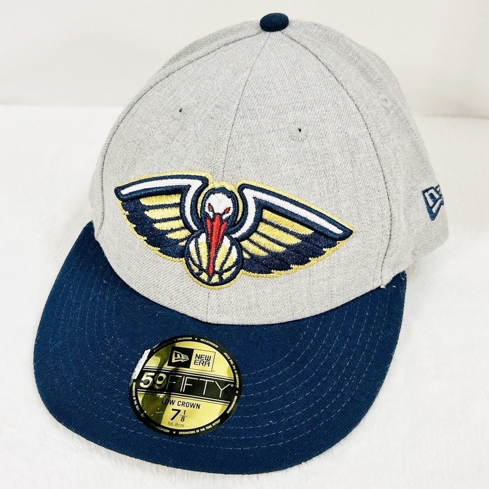New Era New‎ Orleans Pelicans 2-Tone Low Crown 59FIFTY Fitted Hat Cap 7 1/8 Gray